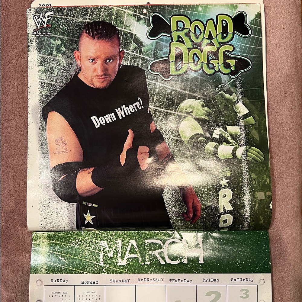 Vintage WWF World Wrestling Federation 16- Month Calendar 2001 - Picture 4 of 13